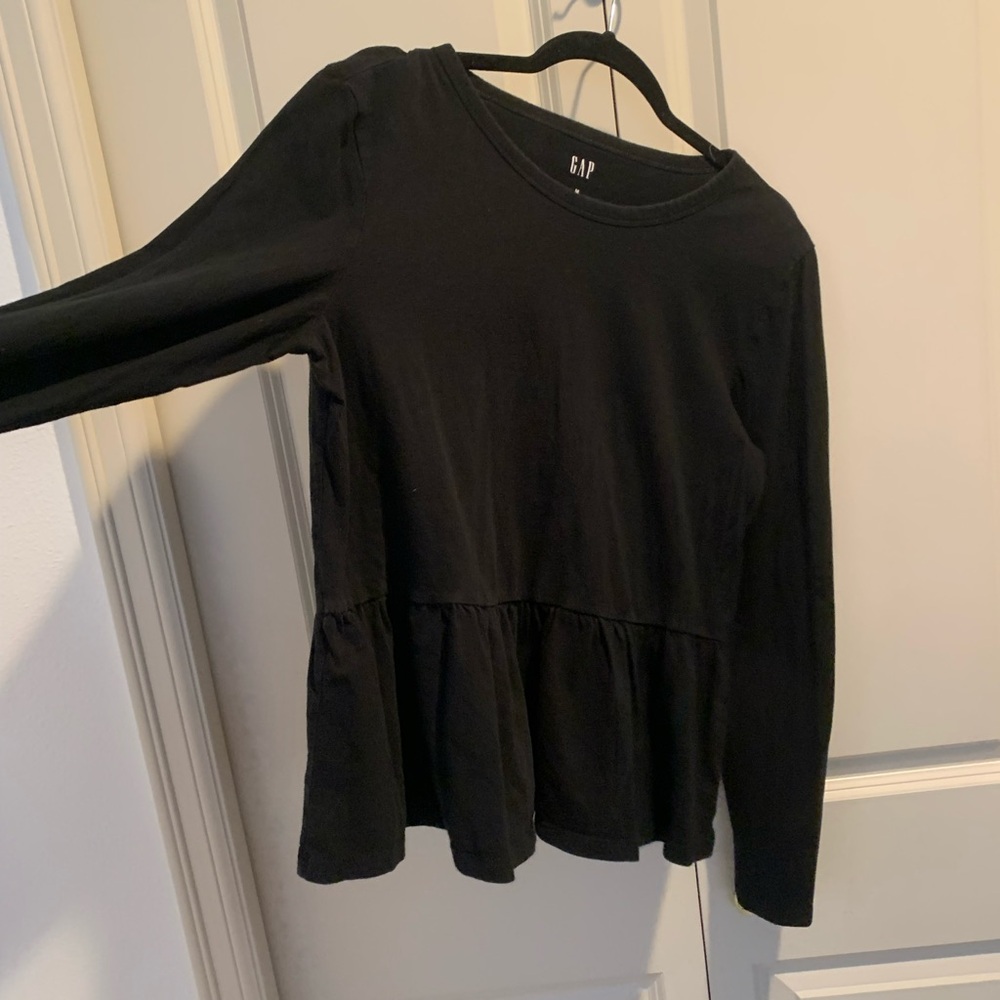 GAP Classic Black Peplum Long Sleeve